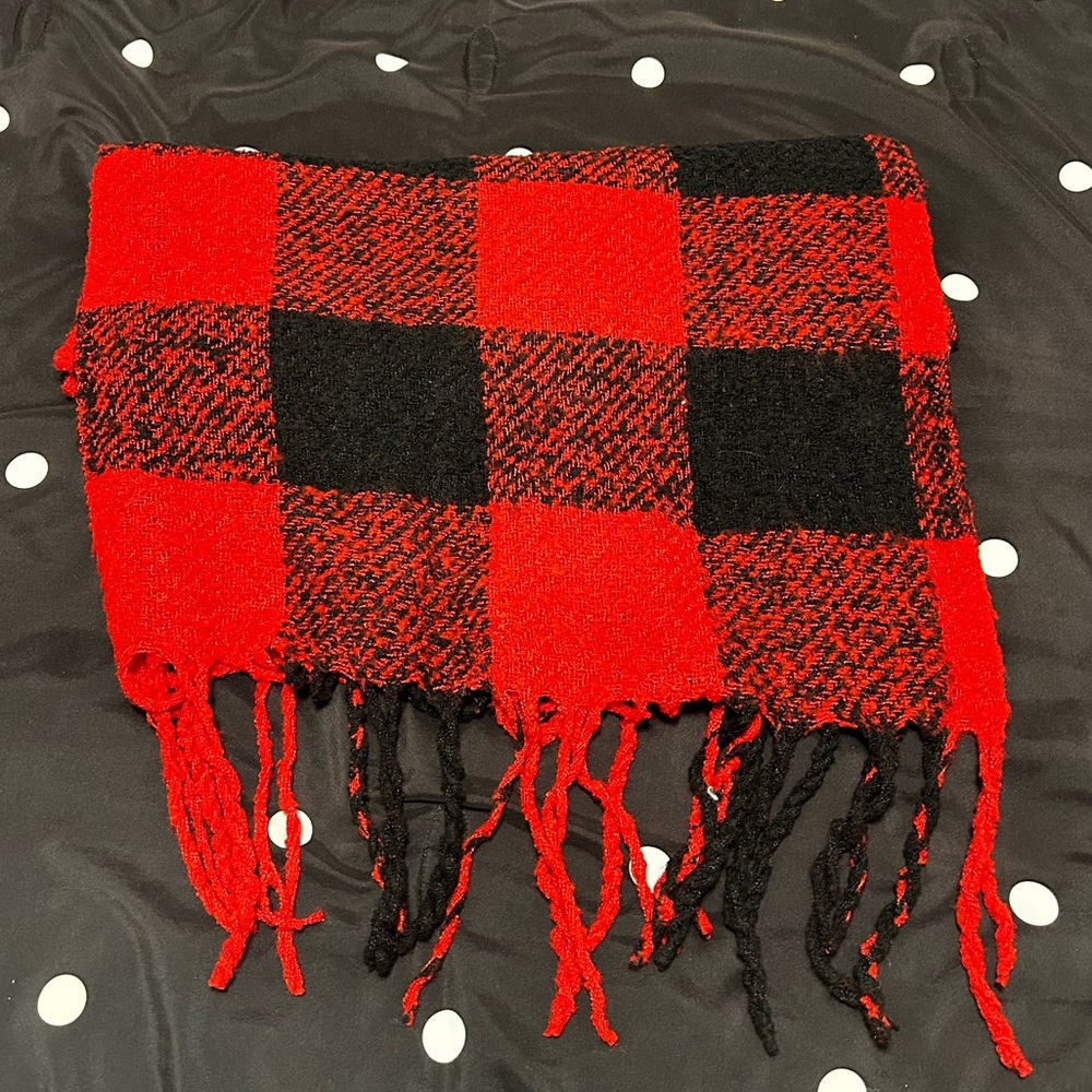 Black & Red Plaid Scarf